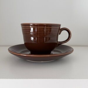 Fiesta Dishes FiestaWare Chocolate Teacup Saucer Set - RETIRED Homer Laughlin Co
